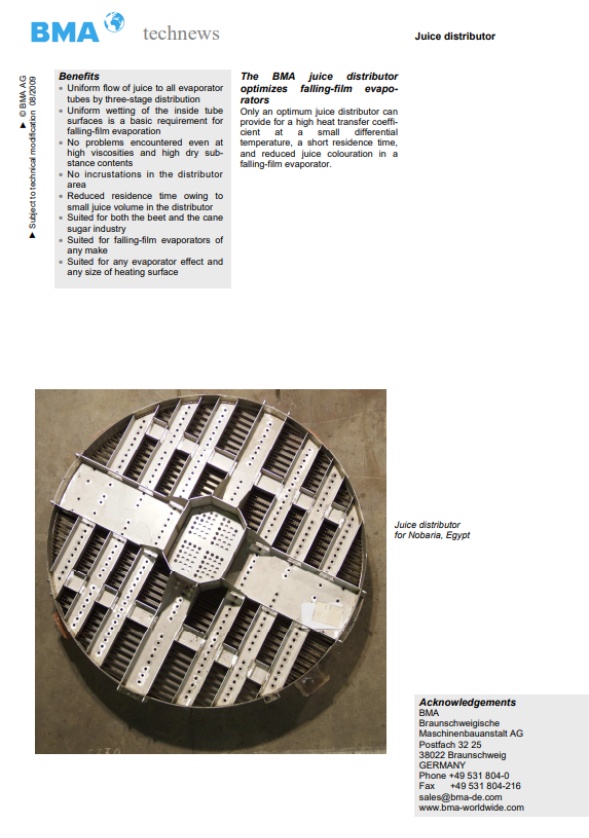 BMA brochure "BMA Beet Extraction"